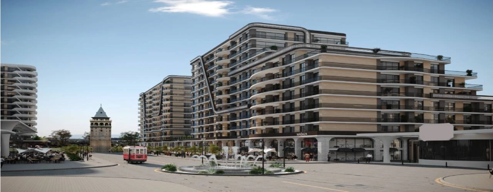 Apartment with concept famous streets of istanbul