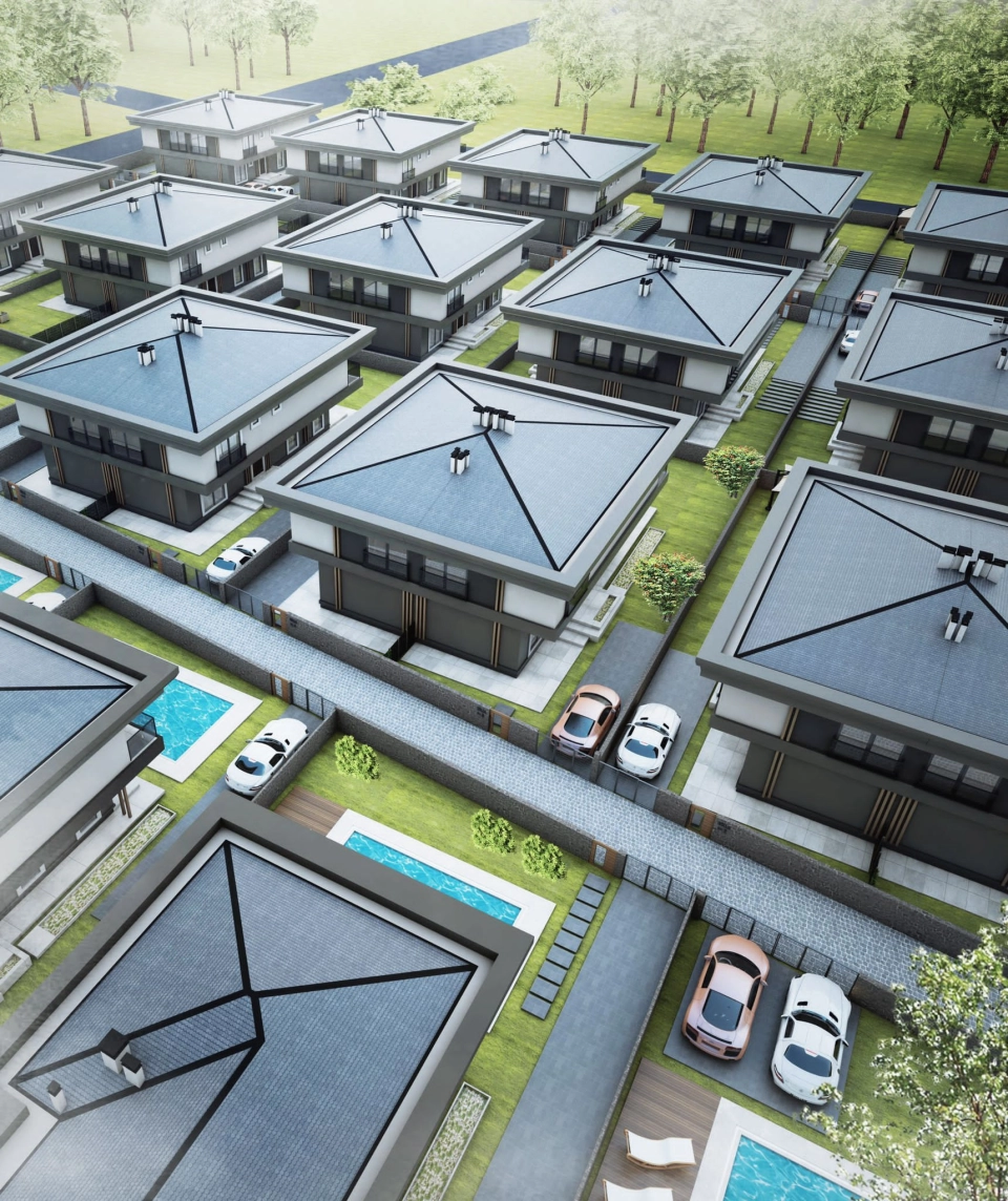 İstanbul Avrupa yakasında modern tasarımlı villalar