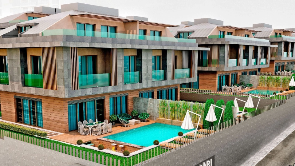 İstanbul'un Gelişmekte Olan Bölgesinde Özel Havuzlu ve Nefes Kesen Deniz Manzaralı Lüks Villalar