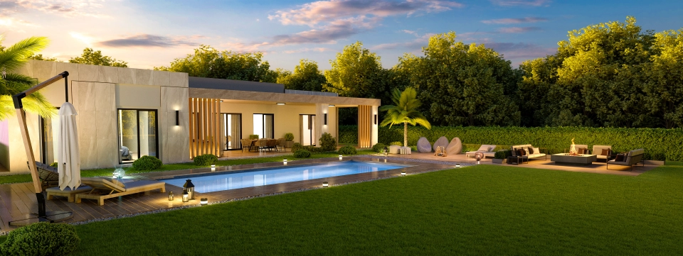 Villas with sea and lake view together