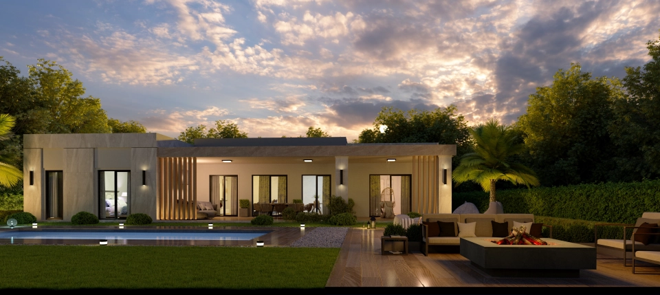 Deniz ve göl manzaralı villa bir arada