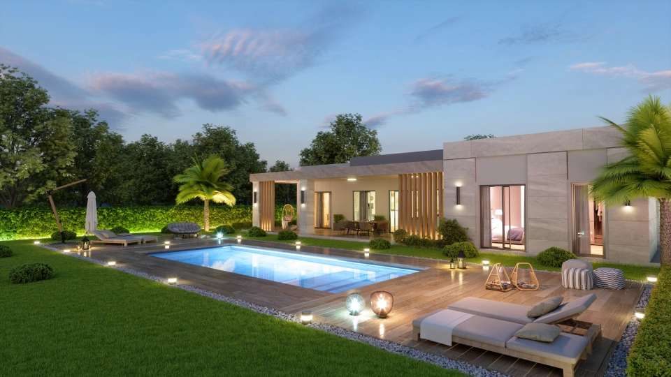 Villas with sea and lake view together